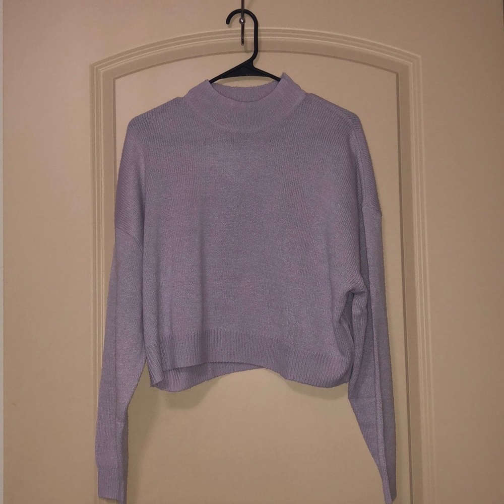 High Neck Lavender Crop Sweater by Divided H&M